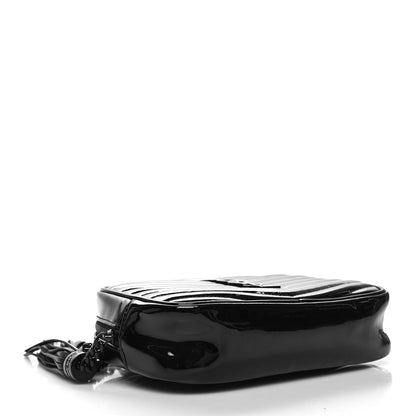 Saint Laurent Patent Calfskin Matelasse Monogram Mini Lou Camera Bag Black 5 of 10