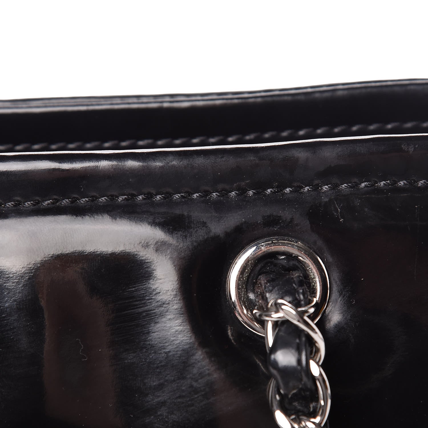 Chanel Vinyl Lipstick Ligne Tote Black 16 of 20