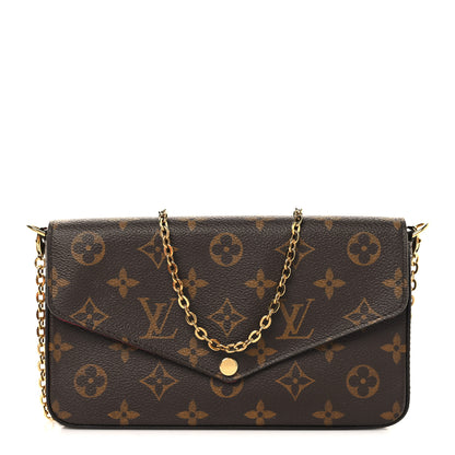 Louis Vuitton Monogram Pochette Felicie Chain Wallet Fuchsia 1 of 11