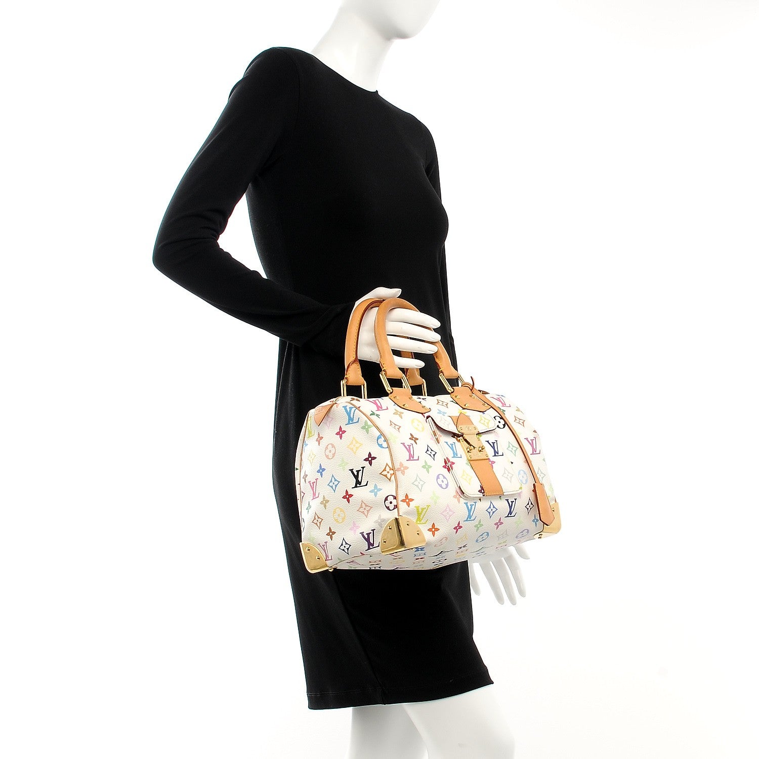 Louis Vuitton Monogram Multicolor Speedy 30 White 2 of 8