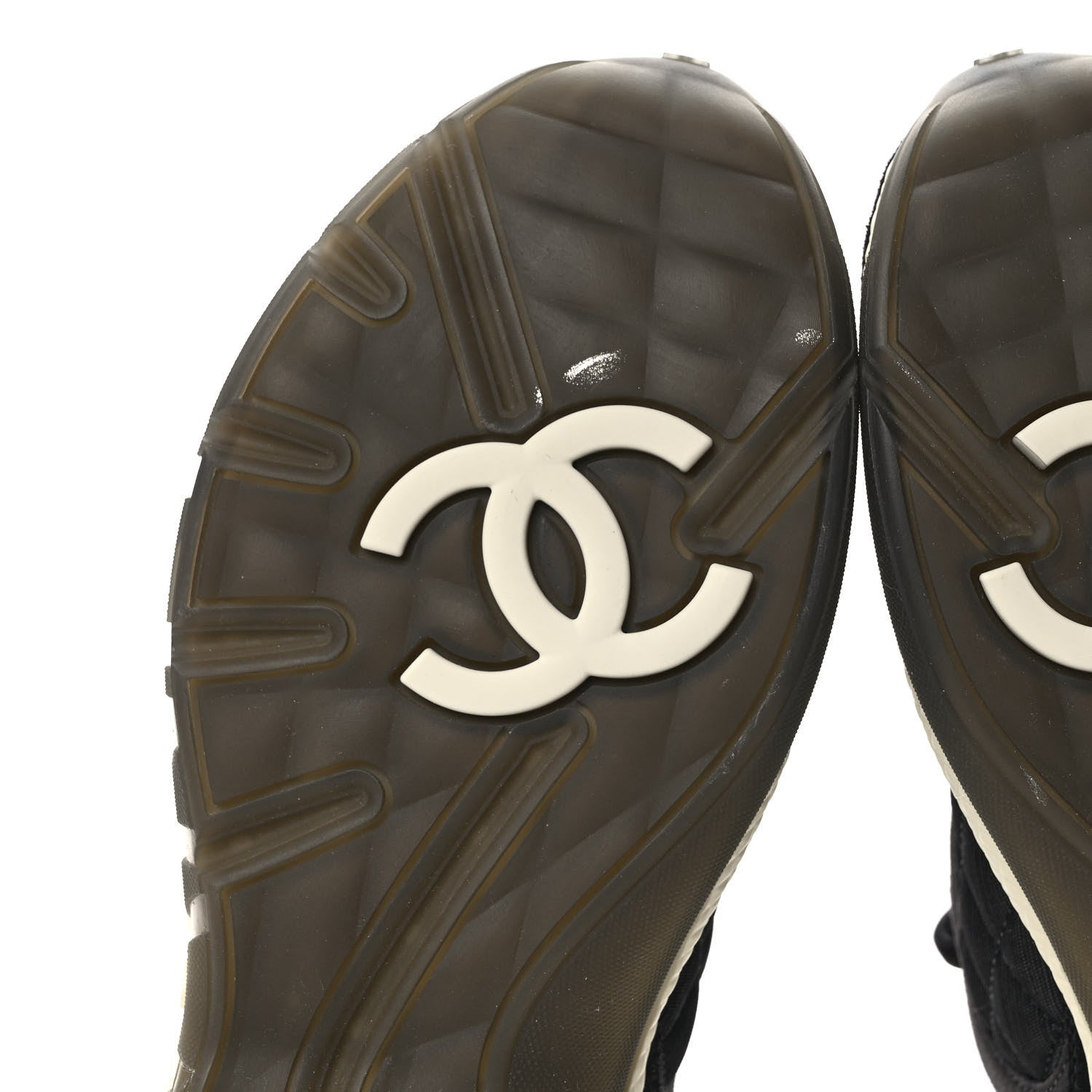 Chanel Mesh Suede Calfskin Quilted Sneakers 37 Black Dark Grey 6 of 9