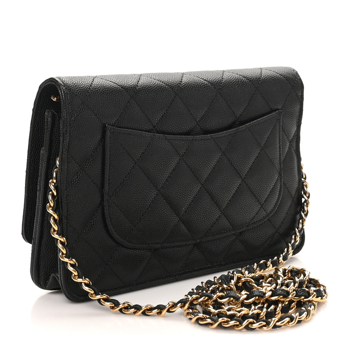 Chanel Caviar Quilted Enamel Coco Casino Wallet On Chain WOC Black 3 of 10