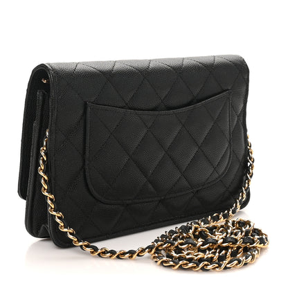 Chanel Caviar Quilted Enamel Coco Casino Wallet On Chain WOC Black 3 of 10