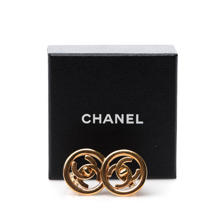 Chanel CC Turn Lock Large Clip On Earrings Gold 5 of 5