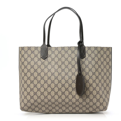 Gucci Calfskin GG Supreme Monogram Medium Reversible Tote Dark Brown 1 of 13