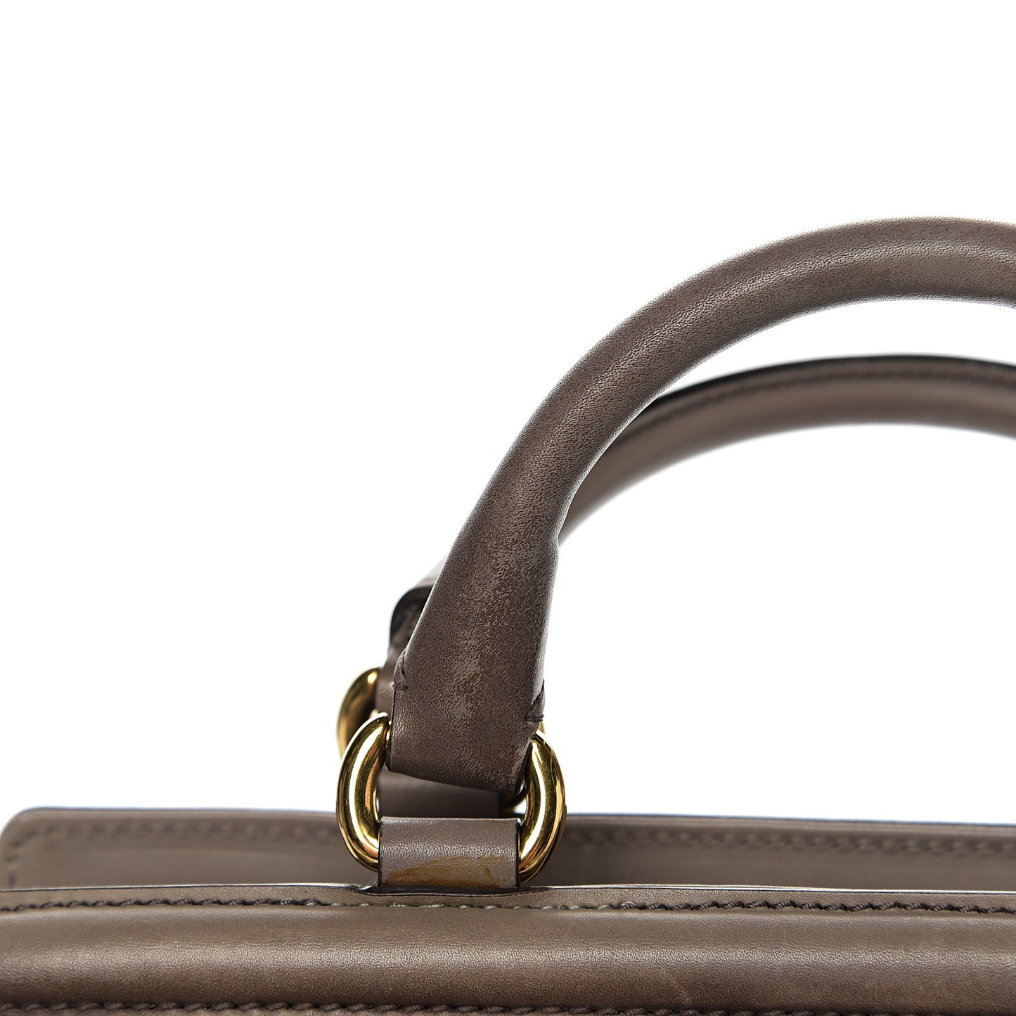 Calfskin Duilio Brogue Top Handle Bag Grey