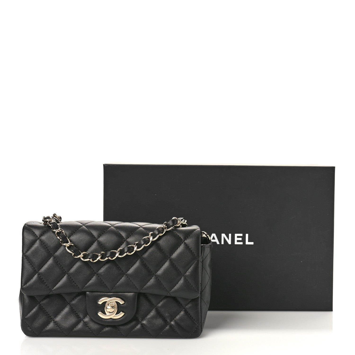 Chanel Lambskin Quilted Mini Rectangular Flap Black 10 of 10