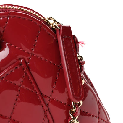 Chanel Patent Calfskin Quilted Shiny Coco Clutch With Chain Red 12 of 12