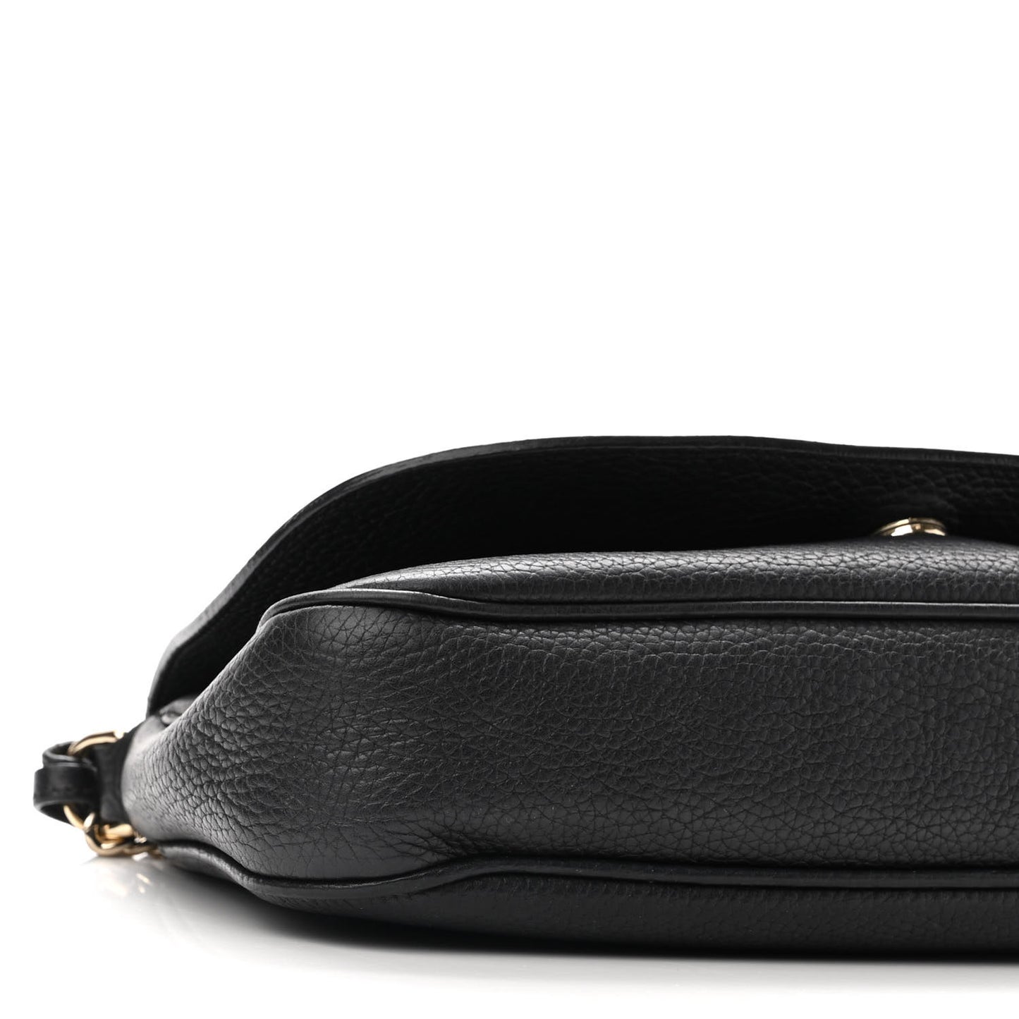 Pebbled Calfskin Medium Soho Flap Crossbody Black