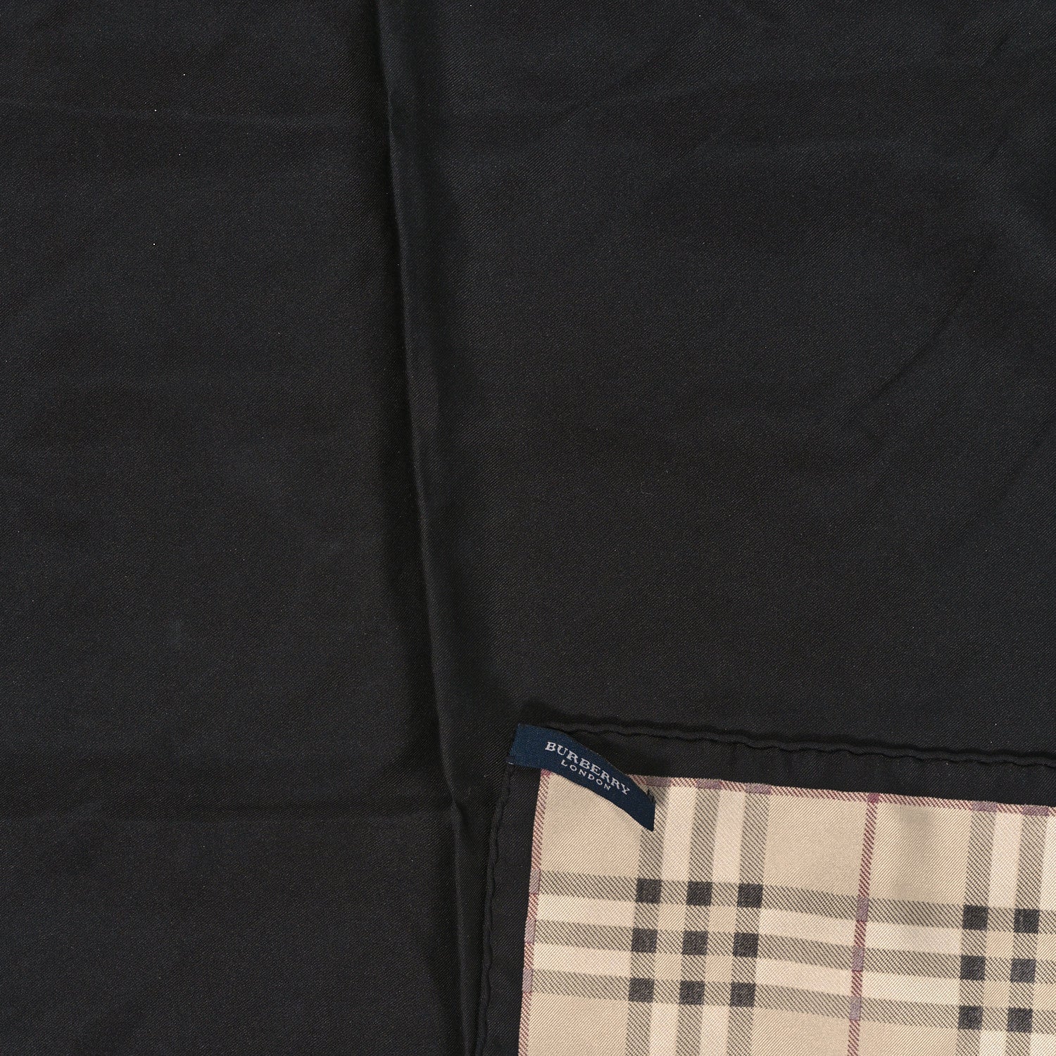Burberry Silk Check Square Scarf Beige Black 3 of 4