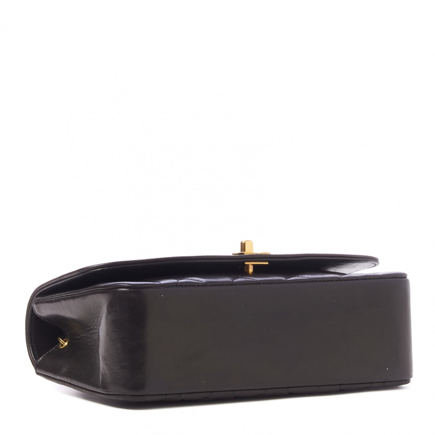 Lambskin Quilted Small Single Flap Bag Black