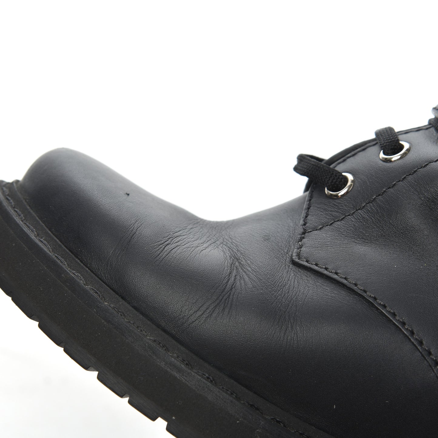Calfskin Combat Boots 36.5 Black