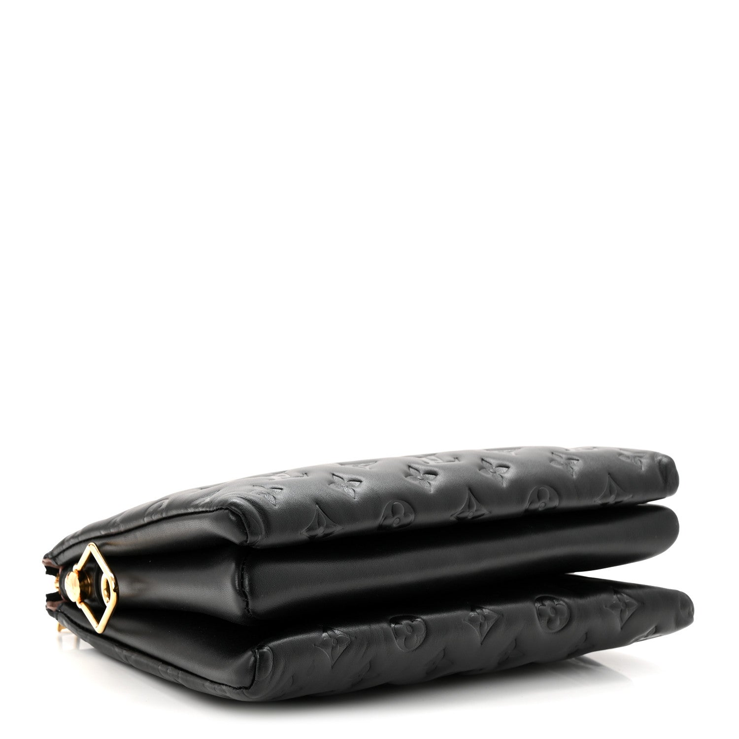 Louis Vuitton Lambskin Embossed Monogram Coussin PM Black 4 of 9