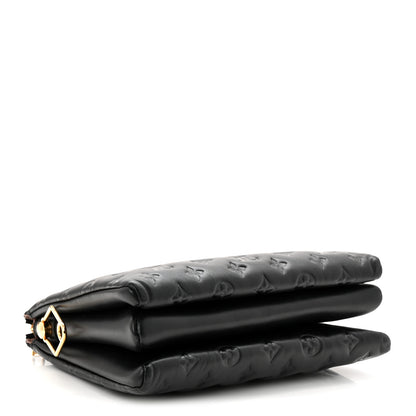 Louis Vuitton Lambskin Embossed Monogram Coussin PM Black 4 of 9