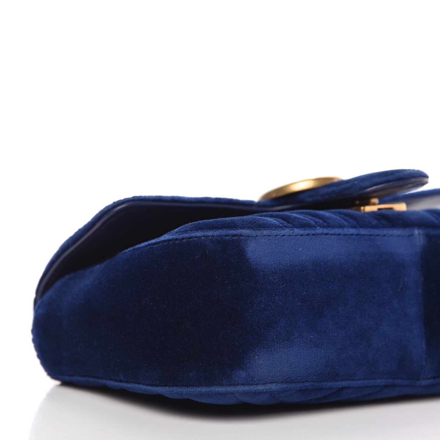 Velvet Matelasse Mini GG Marmont Shoulder Bag Cobalt Blue