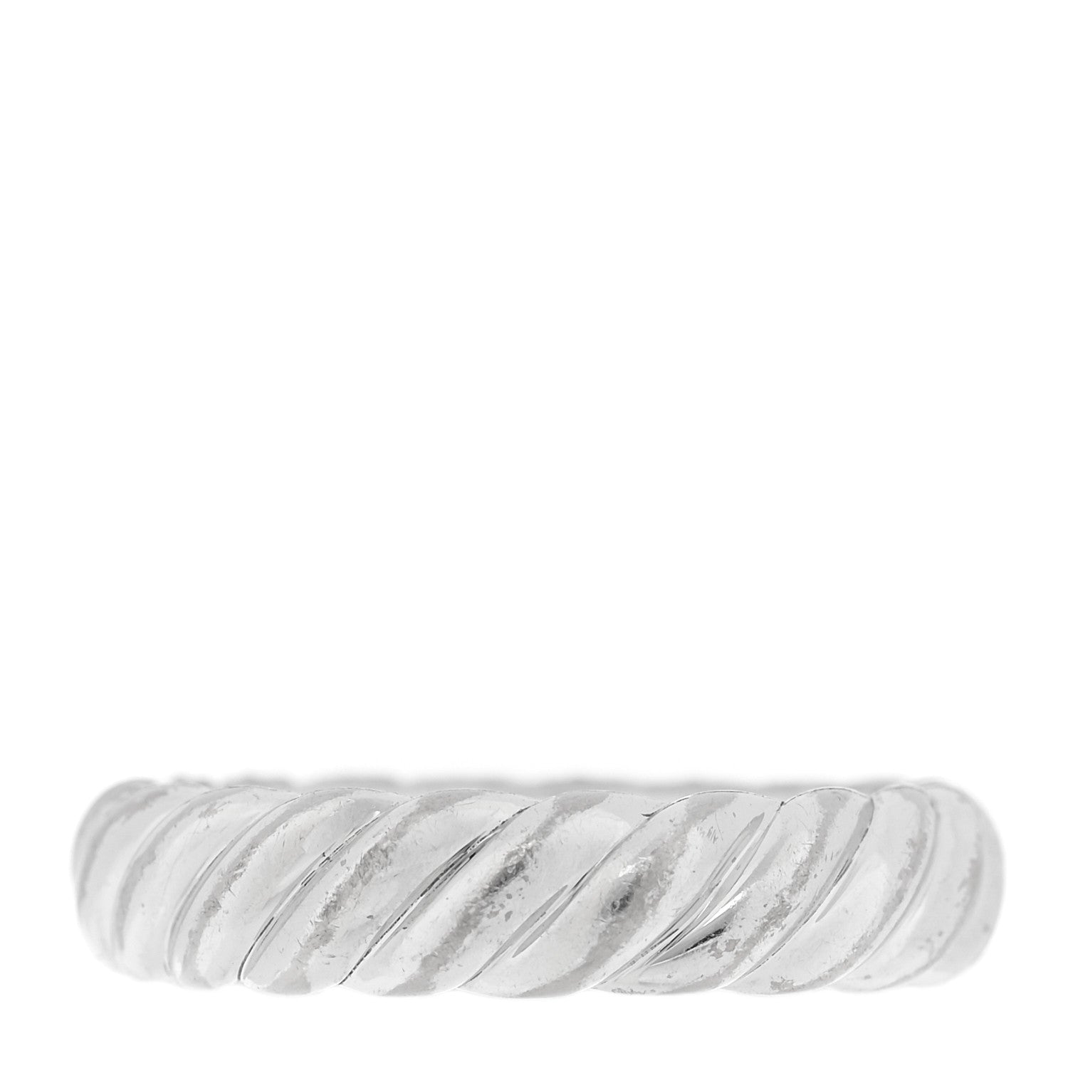 David Yurman 18K White Gold Diamond 4.6mm Sculpted Cable Band Ring 49 5 3 of 5