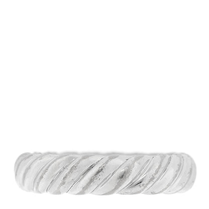 David Yurman 18K White Gold Diamond 4.6mm Sculpted Cable Band Ring 49 5 3 of 5
