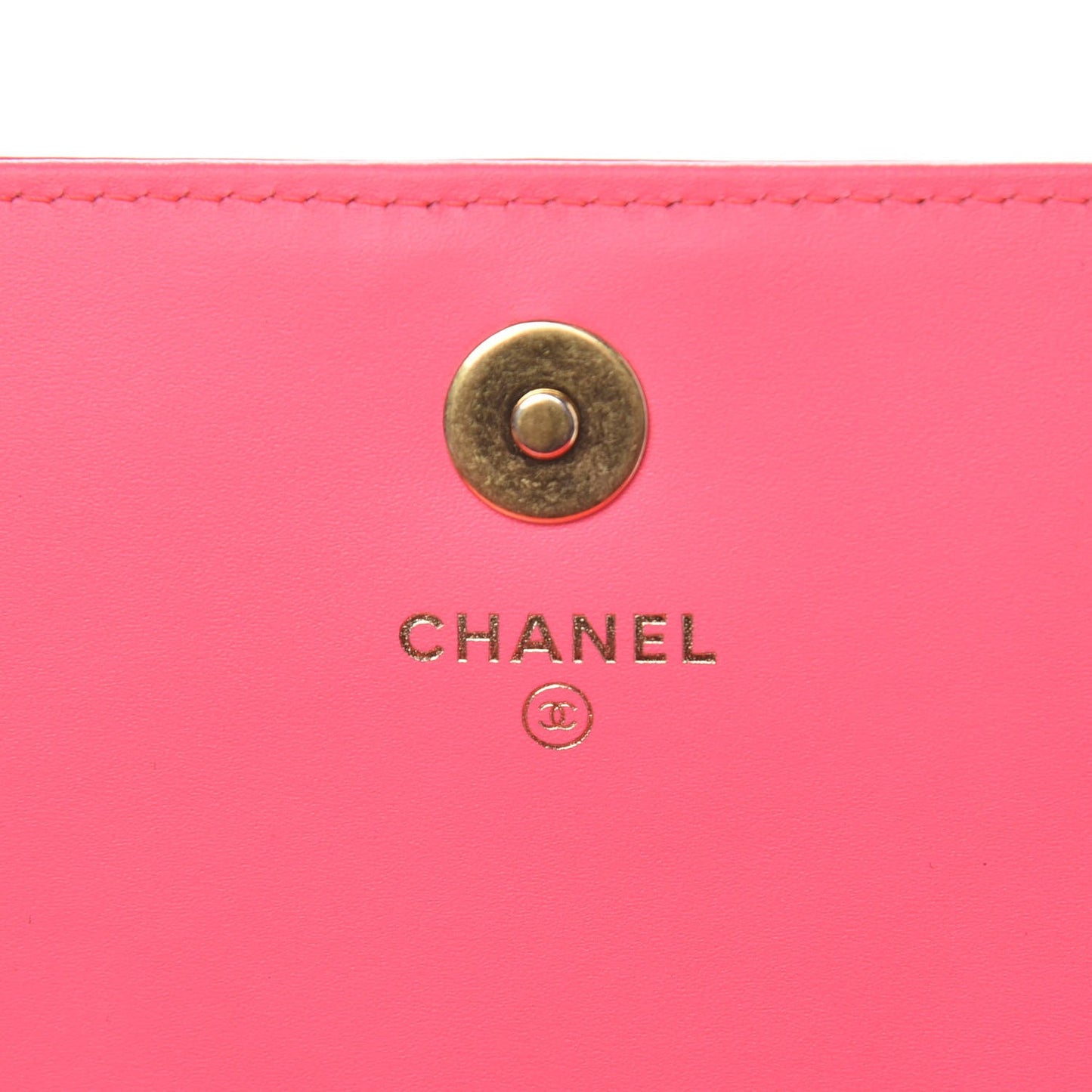 Patent Quilted Boy Wallet On Removable Chain WOC Pink
