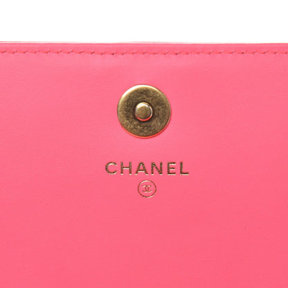 Chanel Patent Quilted Boy Wallet On Removable Chain WOC Pink 6 of 9