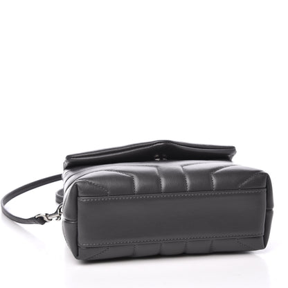 Saint Laurent Calfskin Y Quilted Monogram Toy Loulou Crossbody Bag Storm 3 of 10