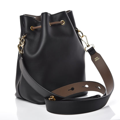 Fendi Vitello Century Matte F is Fendi Stamp Patch Bi-Color Grande Mon Tresor Bucket Bag Black Maya Fragola 3 of 9