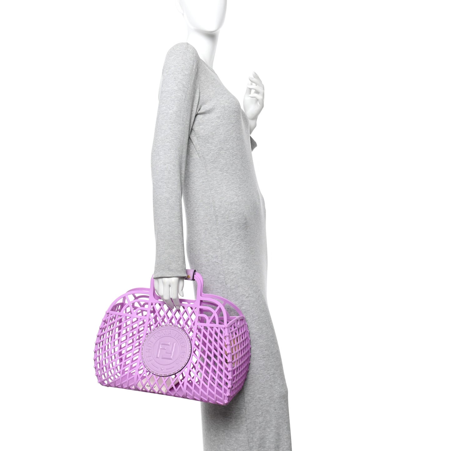 Recycled Plastic Vitello Liberty Matte Medium Fendi Basket Violetta