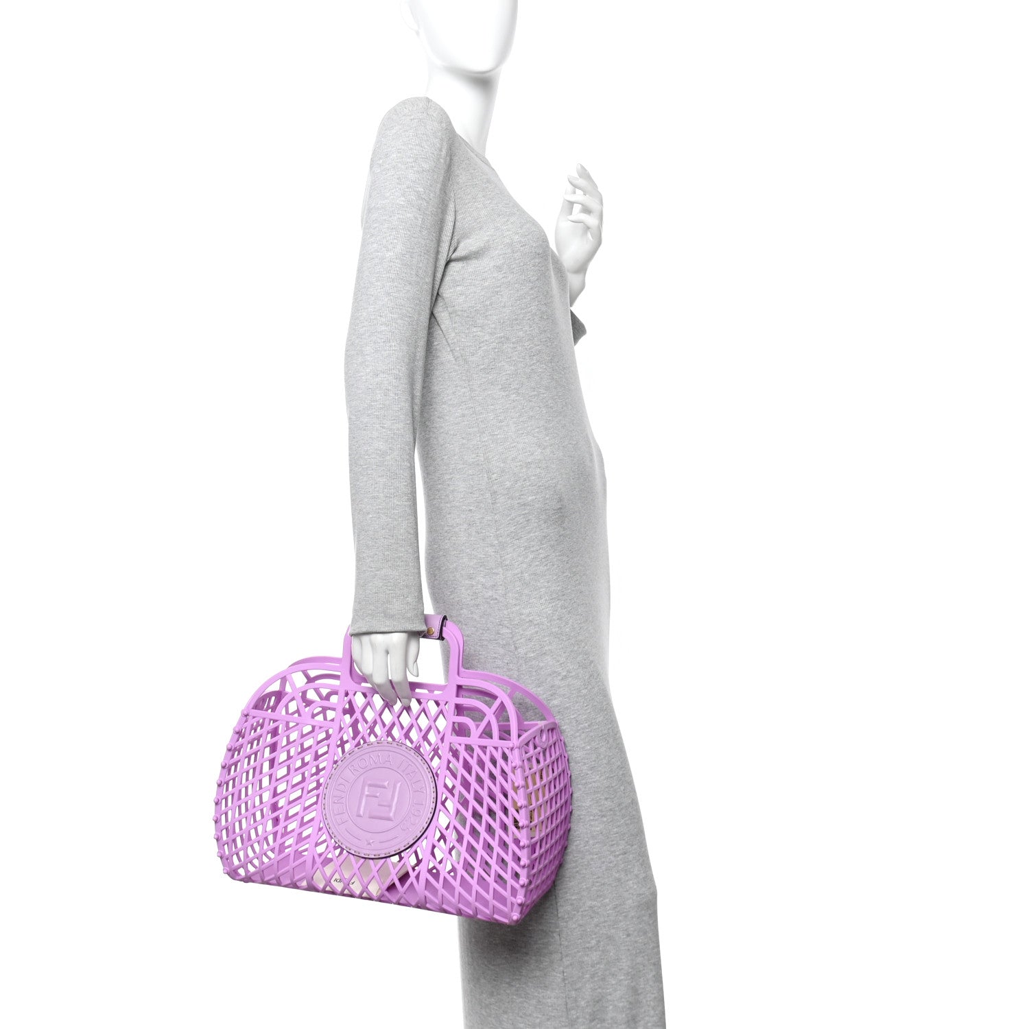 Fendi Recycled Plastic Vitello Liberty Matte Medium Fendi Basket Violetta 2 of 12