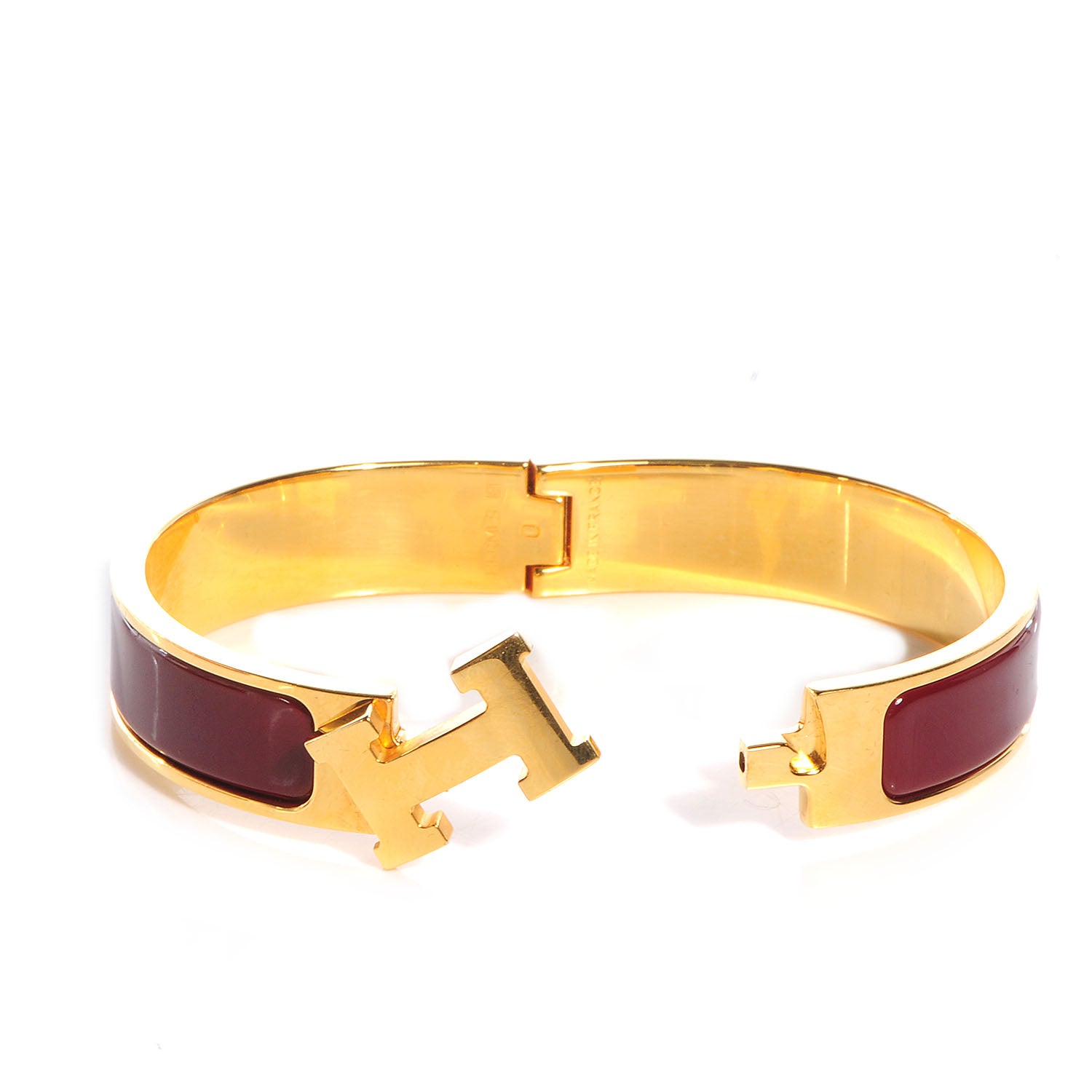 Hermes Narrow Enamel Clic Clac H Bracelet PM Bourgogne 3 of 5