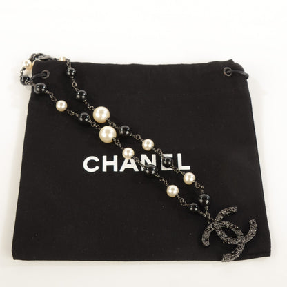 Chanel Ruthenium Beaded CC Short Necklace Black 5 of 6