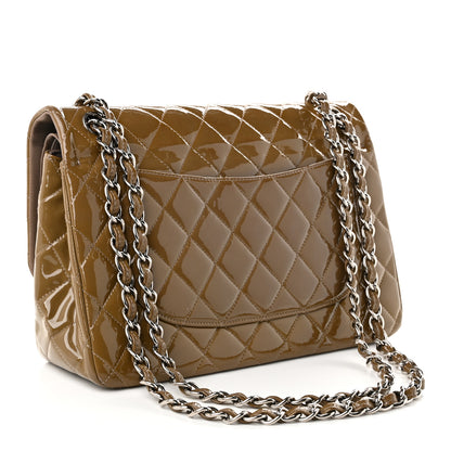Chanel Patent Calfskin Quilted Jumbo Double Flap Grey 3 of 12