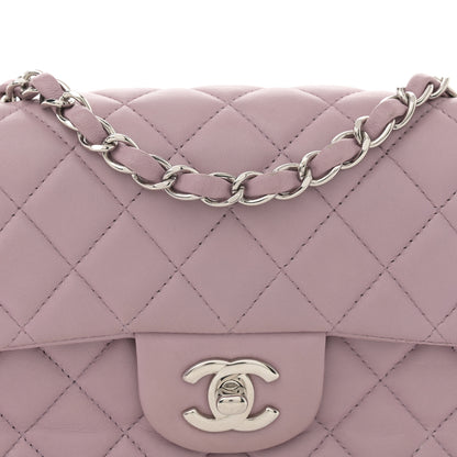 Chanel Lambskin Quilted Mini Rectangular Flap Light Purple 8 of 11