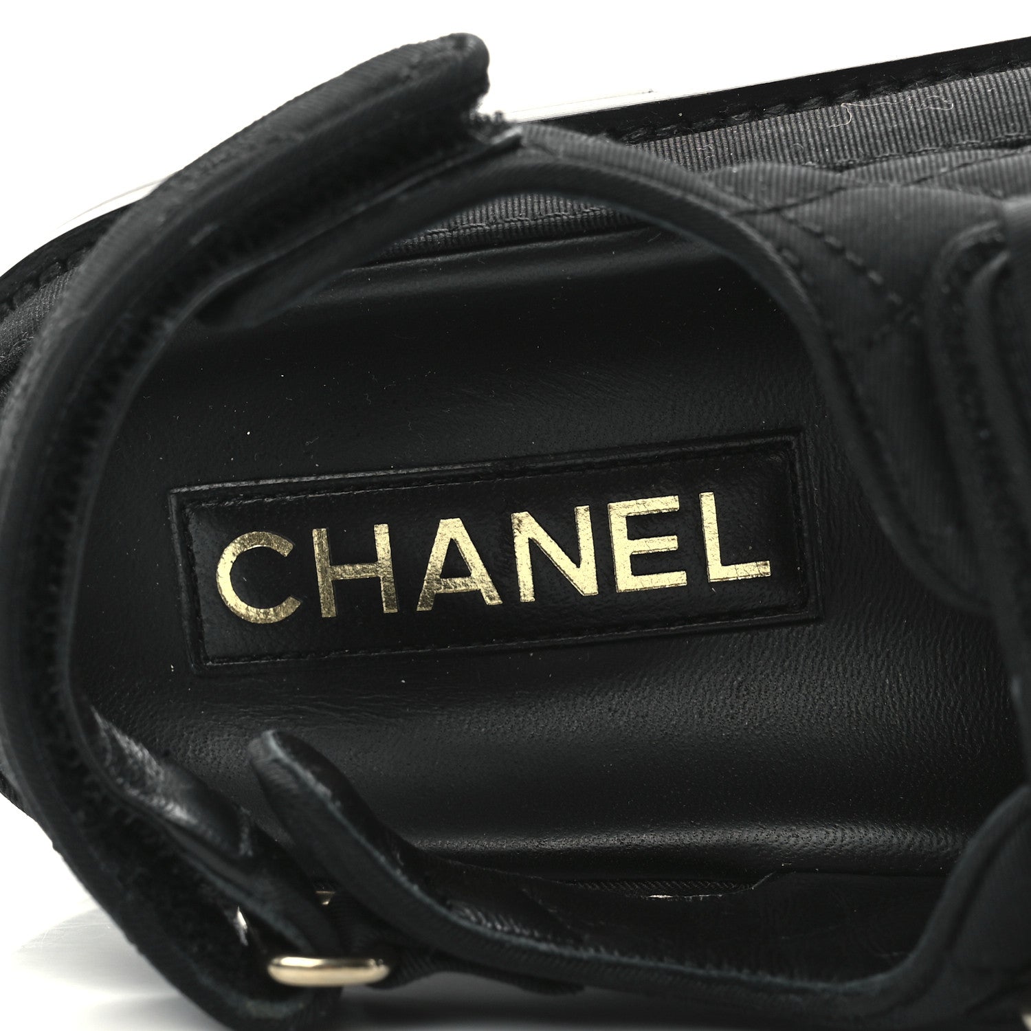 Chanel Grosgrain Quilted Bow Dad Sandals 37.5 Black 7 of 9