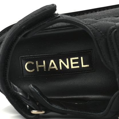 Chanel Grosgrain Quilted Bow Dad Sandals 37.5 Black 7 of 9