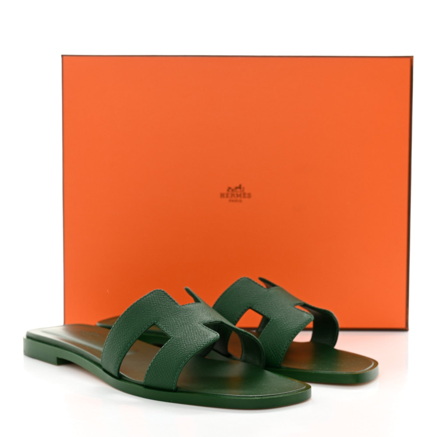 Hermes Epsom Oran Sandals 36 Vert Cactus 9 of 9