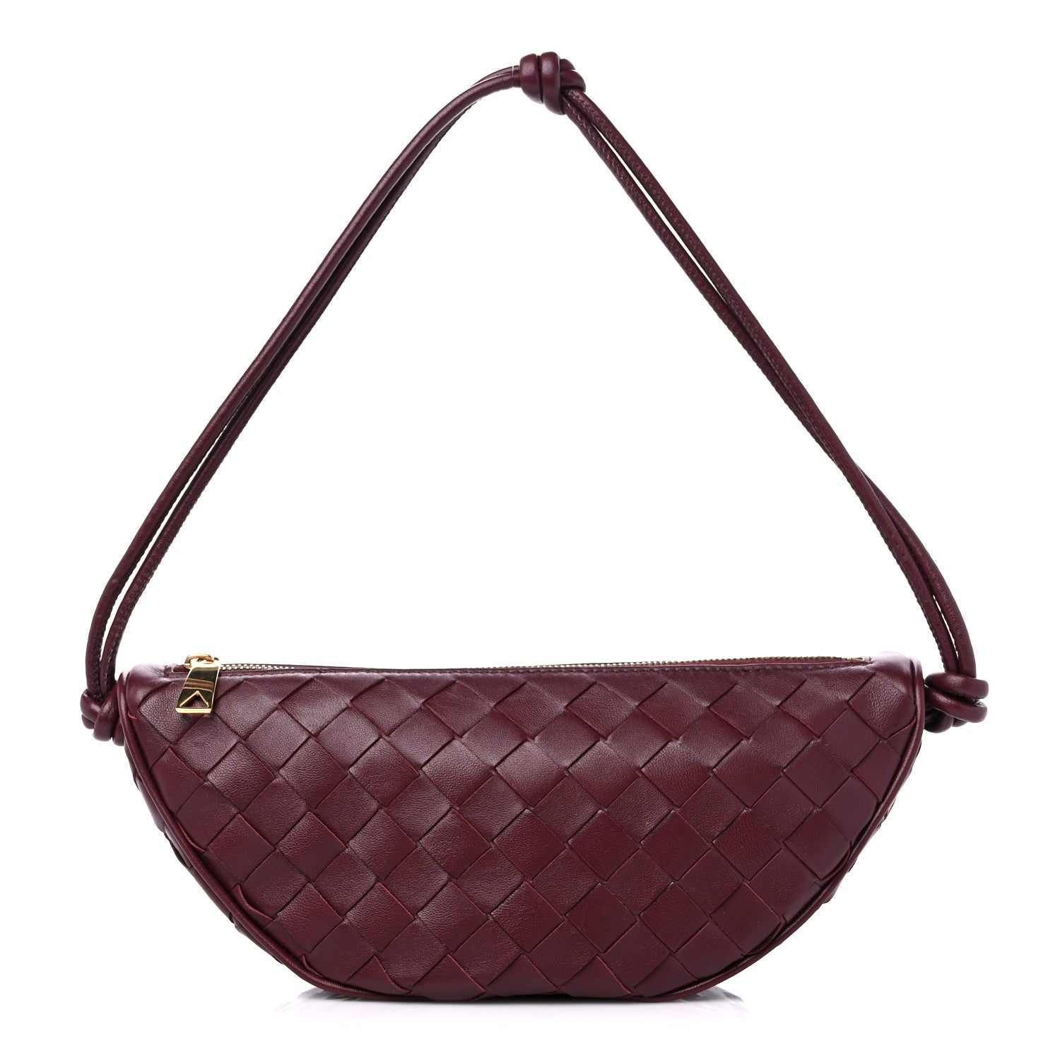 Bottega Veneta Nappa Intrecciato Half Moon Pouch On Strap Barolo 1 of 9