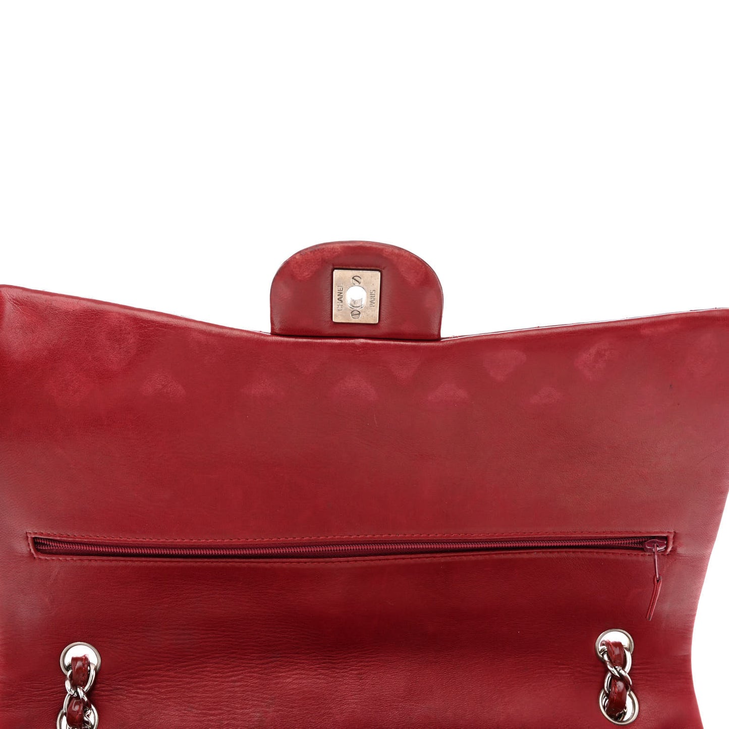 Patent Quilted Maxi Double Flap Red