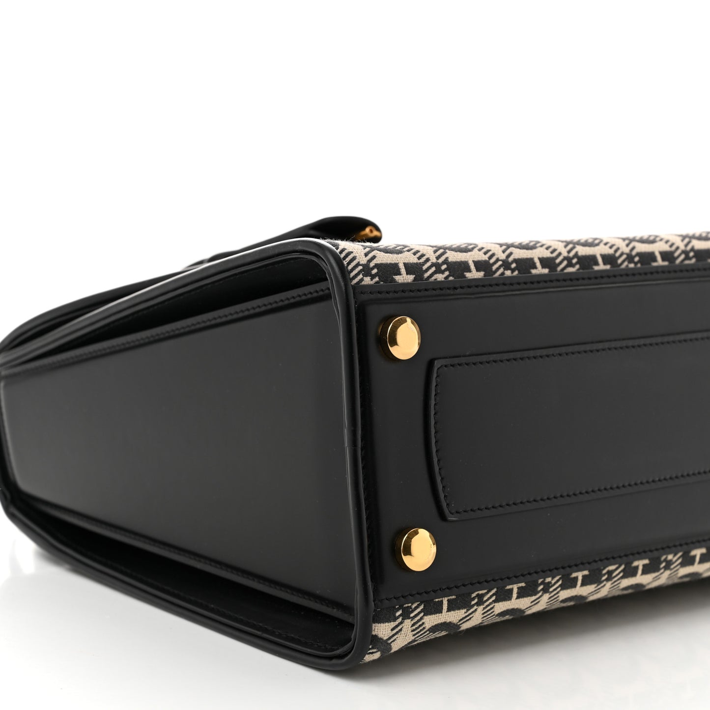Canvas Calfskin Gancini Medium Boxyz Black Beige