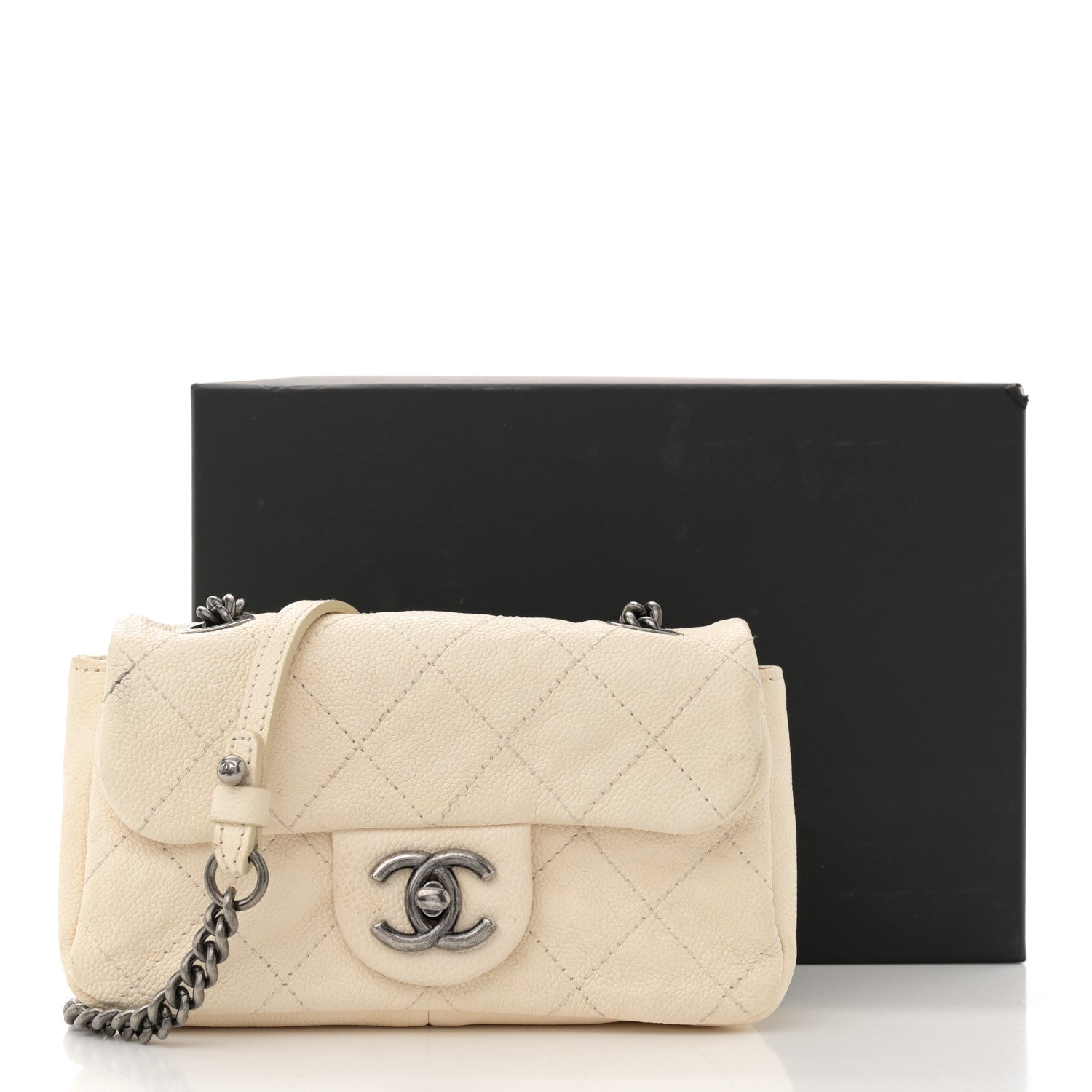 Chanel Caviar Quilted Mini Simply CC Flap White 19 of 19