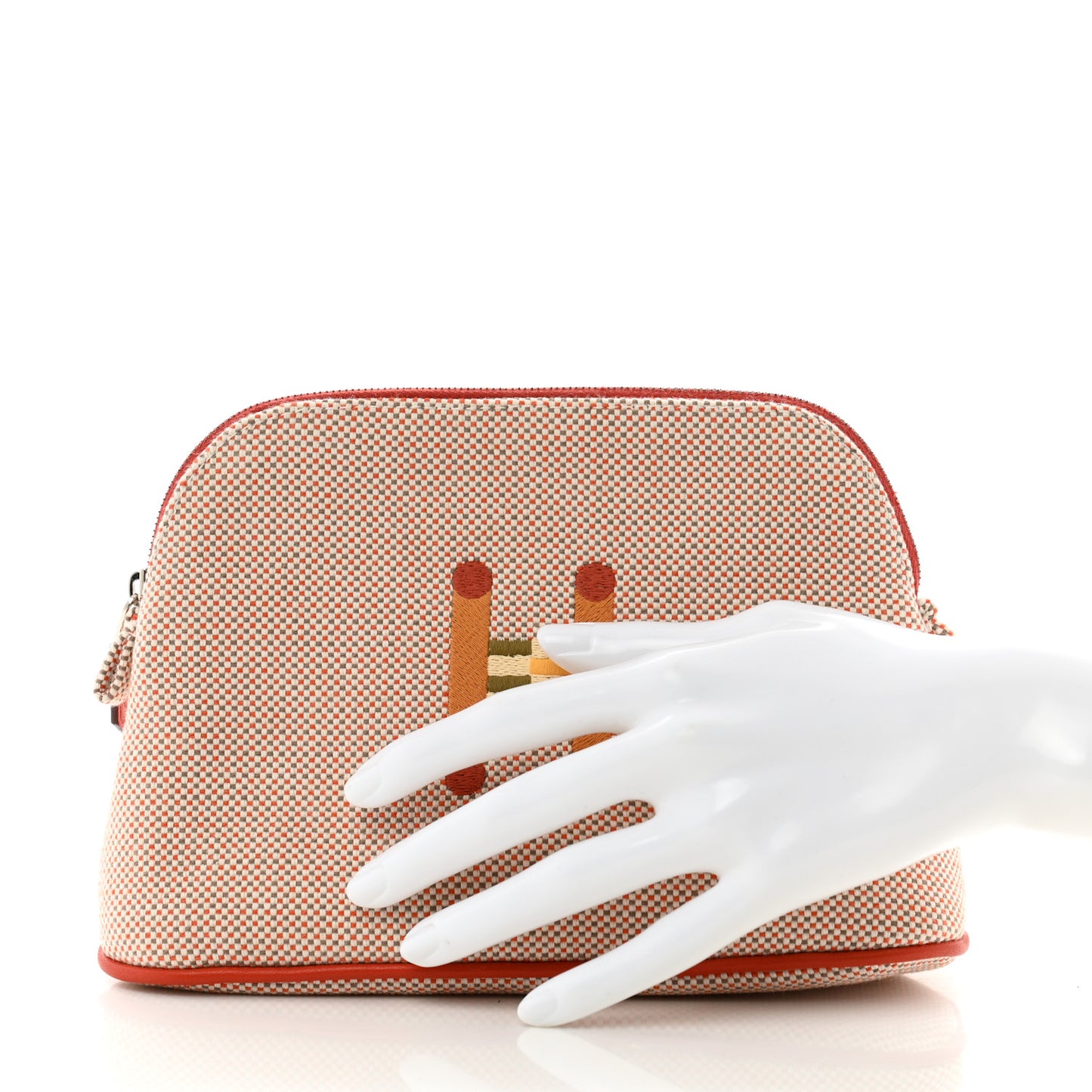 Cotton Canvas Crazy H Mini Bolide Case Orange Ficelle