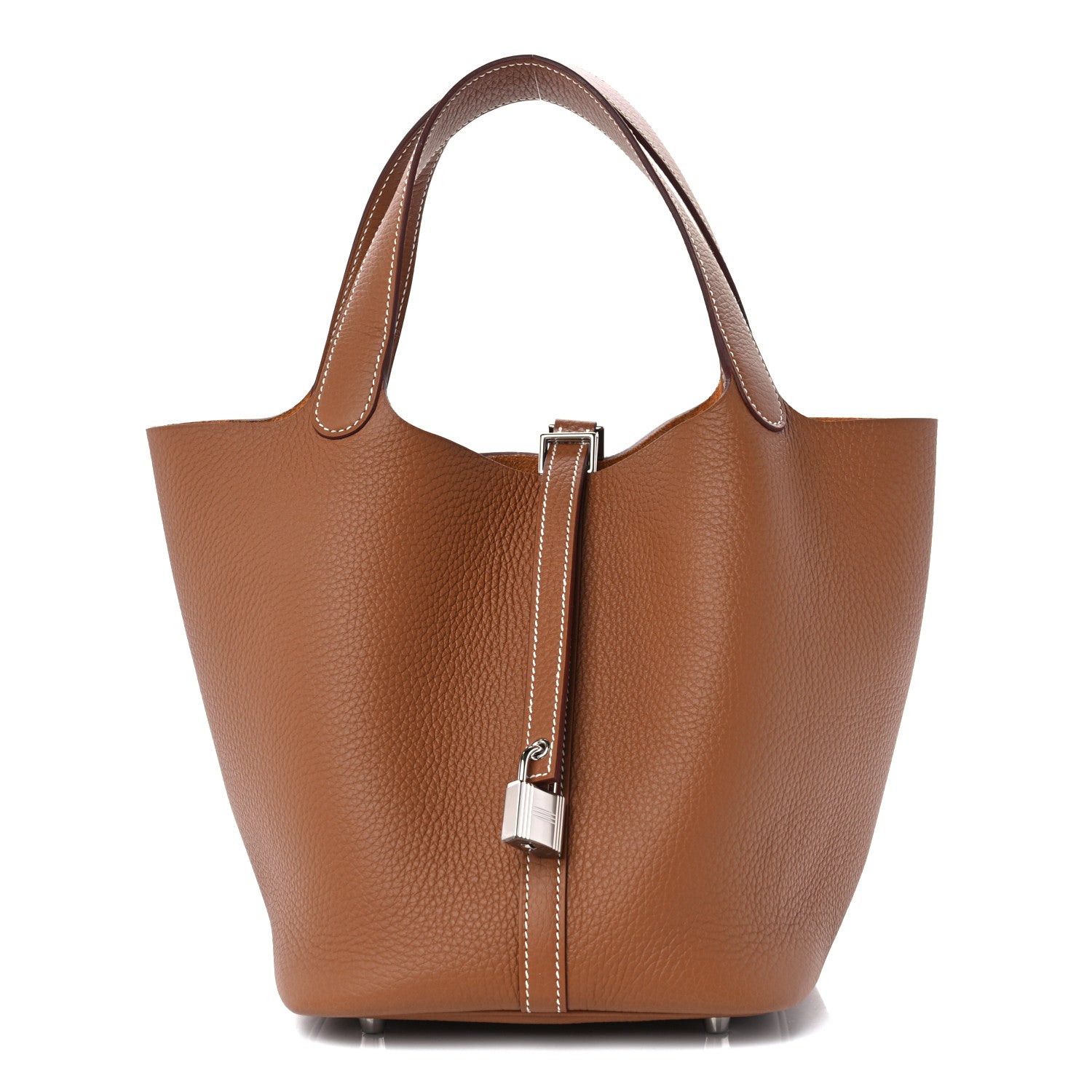 Hermes Taurillon Clemence Picotin Lock 22 MM Gold 1 of 11