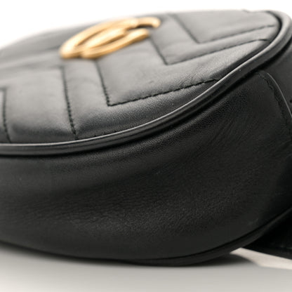Gucci Calfskin Matelasse GG Marmont Belt Bag 85 34 Black 10 of 14