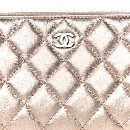 Chanel Metallic Lambskin Quilted Cosmetic Pouch Light Gold 9 of 16