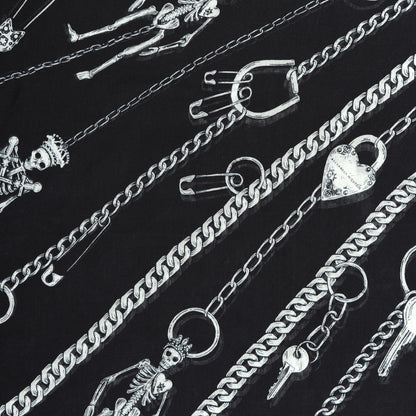 Alexander McQueen Modal Wool Chain Burst Scarf Black Ivory 3 of 4