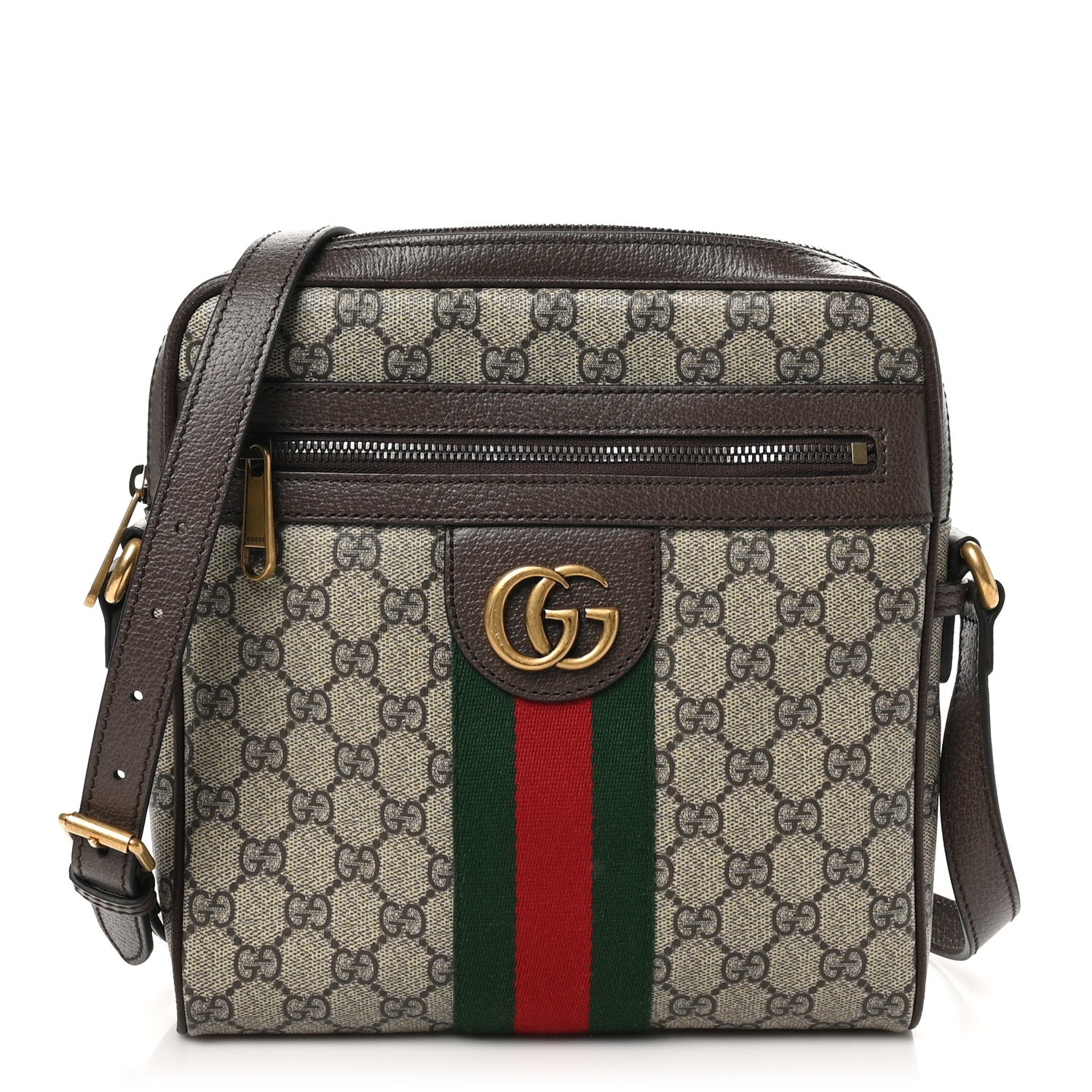 Gucci GG Supreme Monogram Web Small Ophidia Messenger Bag Brown 1 of 9