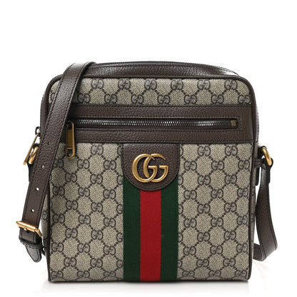 Gucci GG Supreme Monogram Web Small Ophidia Messenger Bag Brown 1 of 9