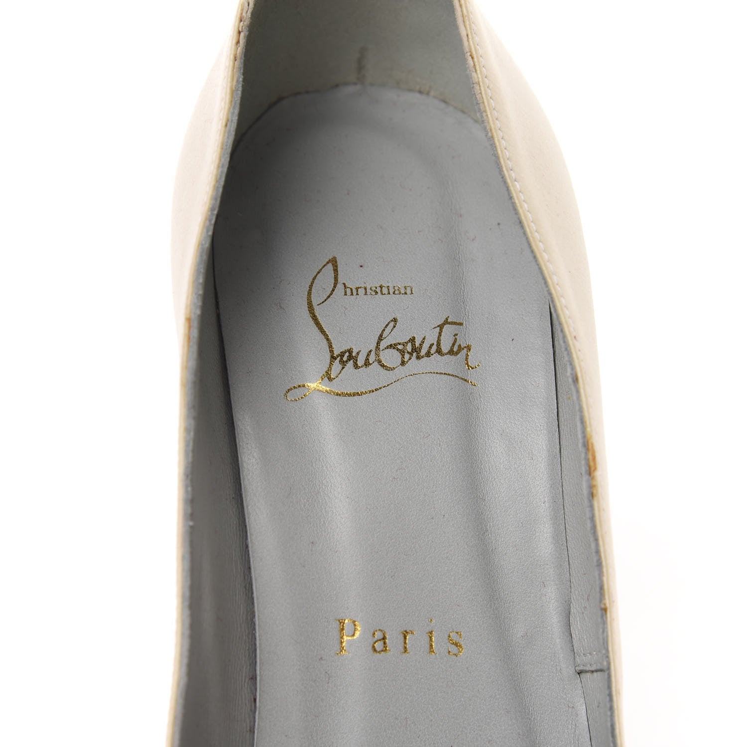 Christian Louboutin Crepe Satin Just Soon 100 Peep Toe Pumps 38 Off White 9 of 14