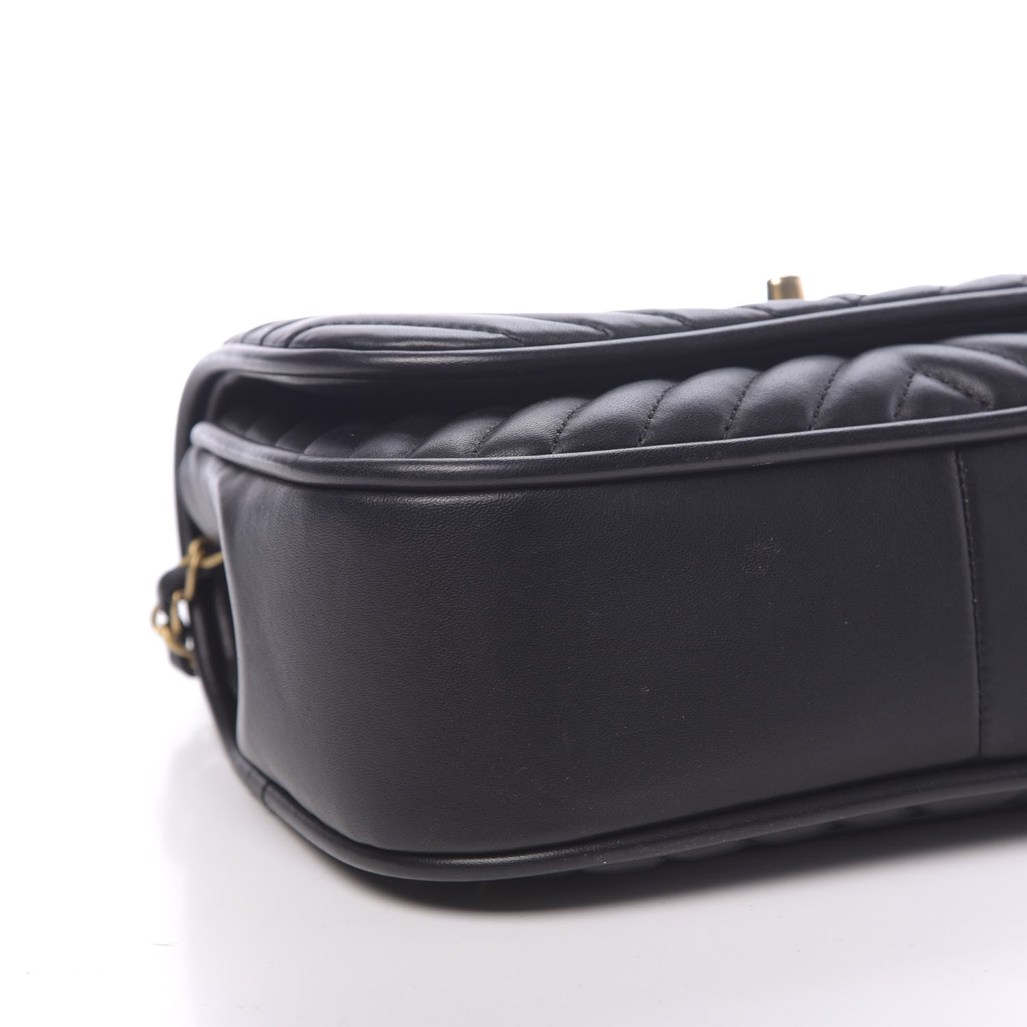 Chanel Lambskin Reverse Chevron Quilted Round Top Handle Flap Black 8 of 10
