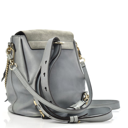 Chloe Suede Calfskin Small Faye Backpack Washed Blue 2 of 14