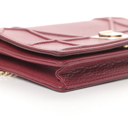 Christian Dior Grained Calfskin Diorama Wallet on Chain Pouch Burgundy 10 of 15