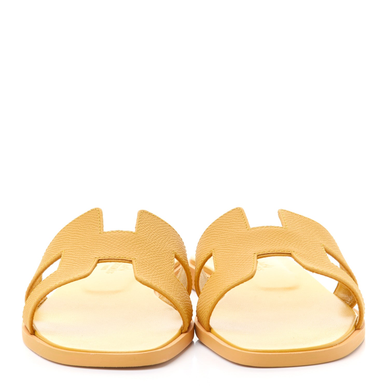 Hermes Epsom Oran Sandals 36 Jaune Sable 2 of 9